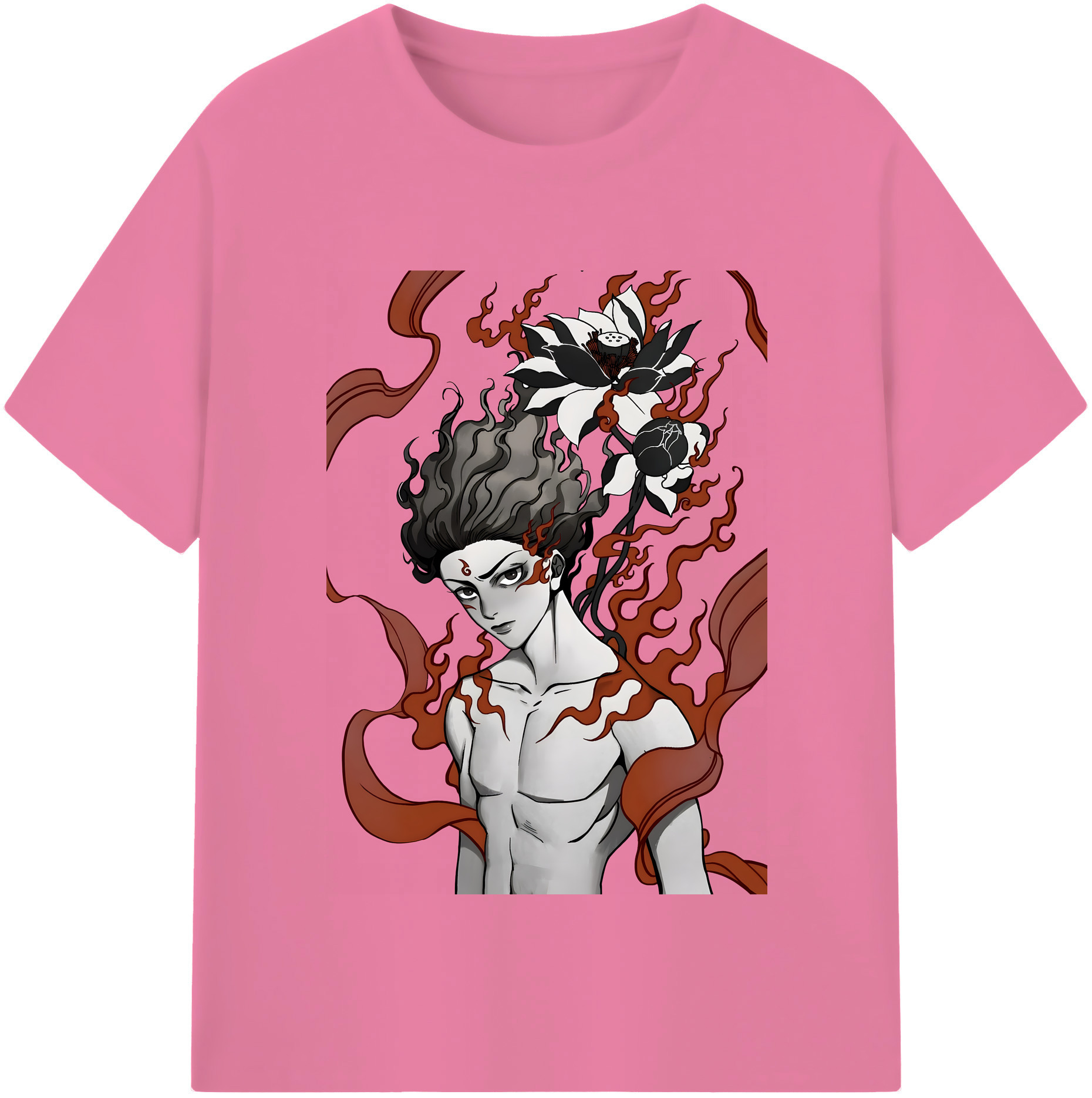 （画像用） Ne Zha 2 ナタ 魔童の大暴れ 綿100％半袖Tシャツ（フロントプリント）